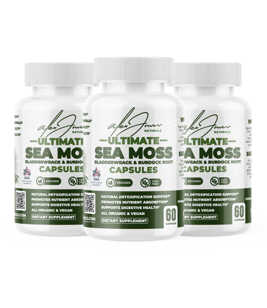 (3-Pack) Ultimate Seamoss Capsules With Bladderwrack & Burdock Root